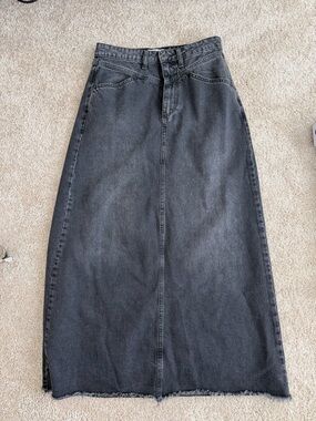 We The Free Washed Black Denim Skirt